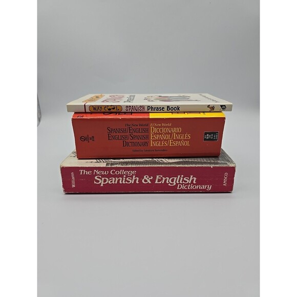 Spanish English Dictionary Lot of 2 Dictionaries & Phrase Book - Picture 2 of 12